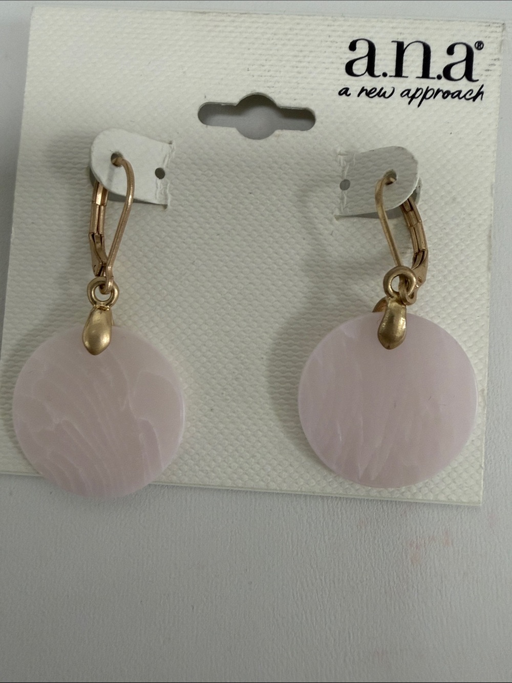 a.n.a Pale Pink Round Drop Earrings with Gold-Tone Hooks